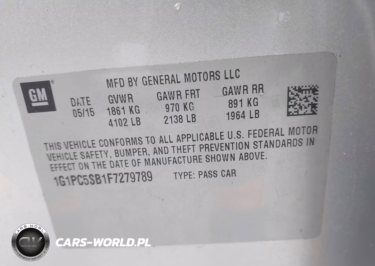 2015 Chevrolet Cruze 1Lt Auto VIN:1G1PC5SB1F7279789 - 9