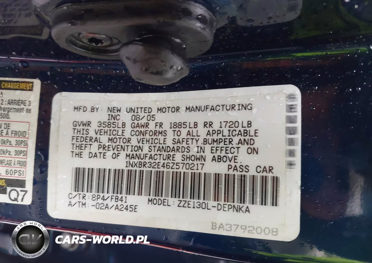 2006 Toyota Corolla Le VIN:1NXBR32E46Z570217 - 9