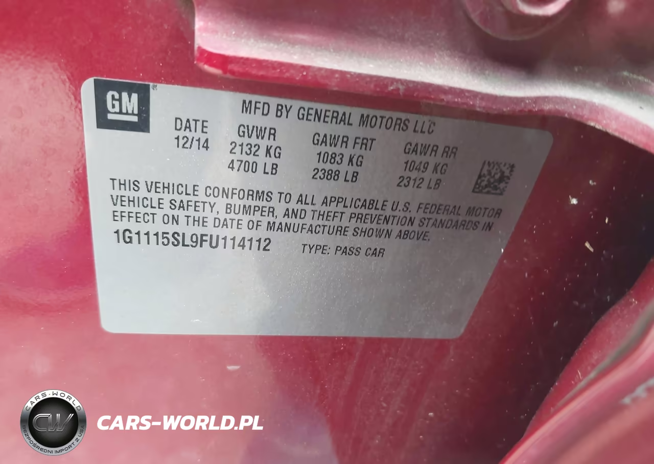2015 Chevrolet Impala 1Lt VIN:1G1115SL9FU114112 - 9