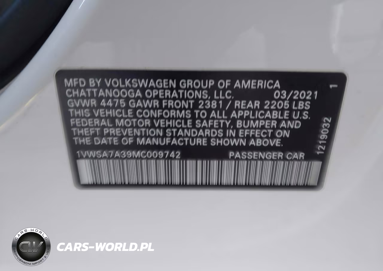 2021 Volkswagen Passat 2.0T Se VIN:1VWSA7A39MC009742 - 9