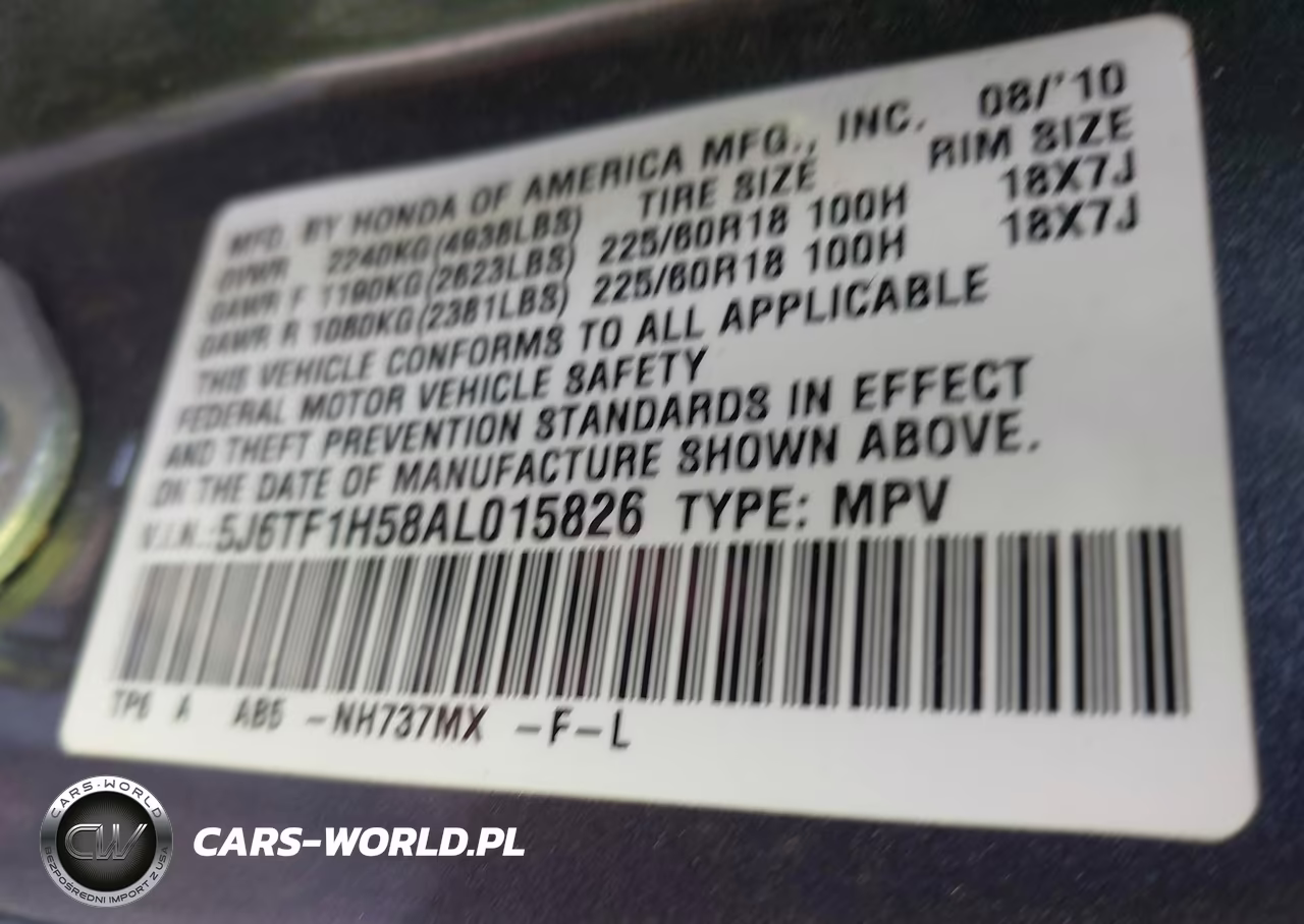 2010 Honda Accord Crosstour Ex-L VIN:5J6TF1H58AL015826 - 9
