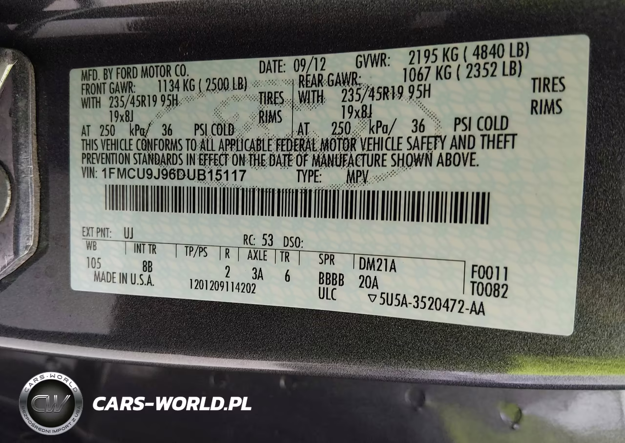 2013 Ford Escape Titanium VIN:1FMCU9J96DUB15117 - 9