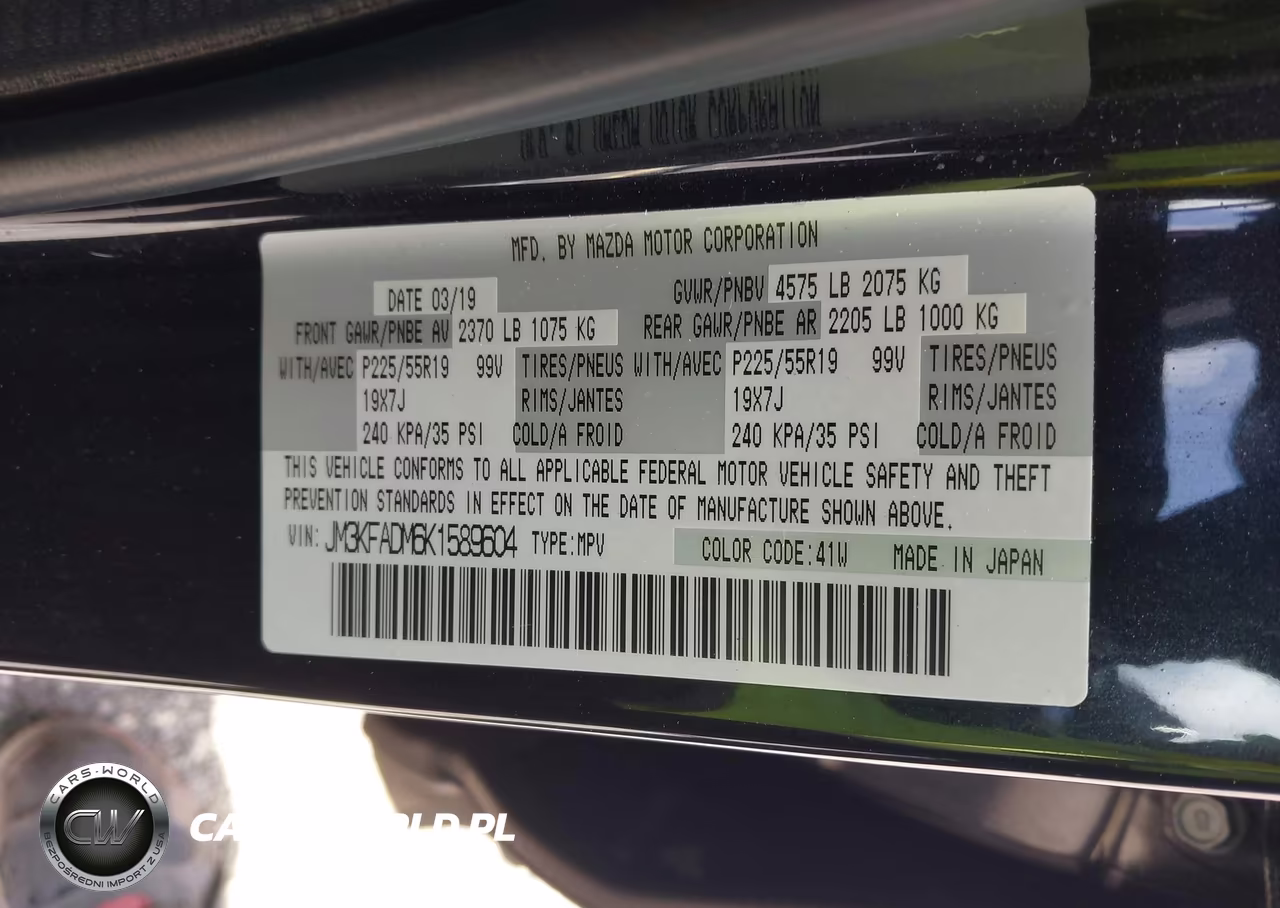 2019 Mazda Cx-5 Grand Touring VIN:JM3KFADM6K1589604 - 9