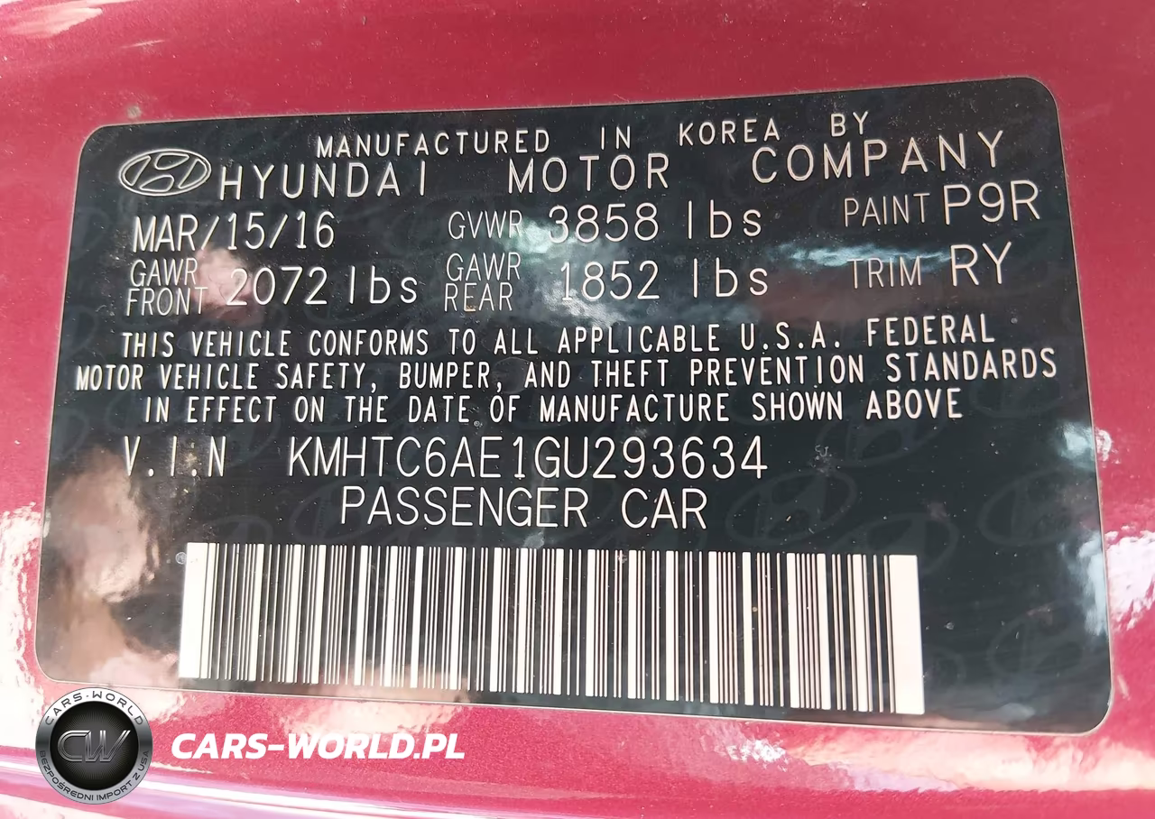 2016 Hyundai Veloster Turbo VIN:KMHTC6AE1GU293634 - 9