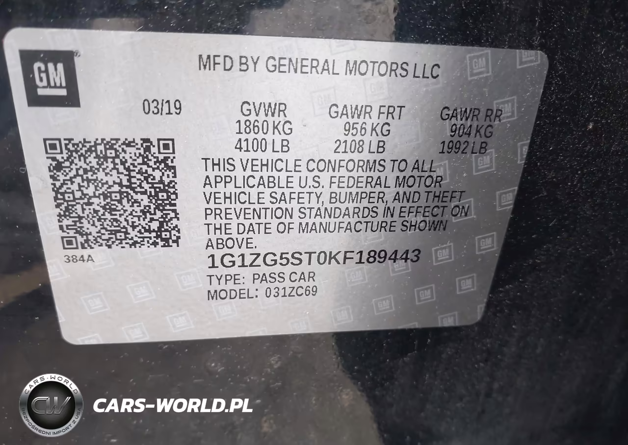 2019 Chevrolet Malibu Rs VIN:1G1ZG5ST0KF189443 - 9