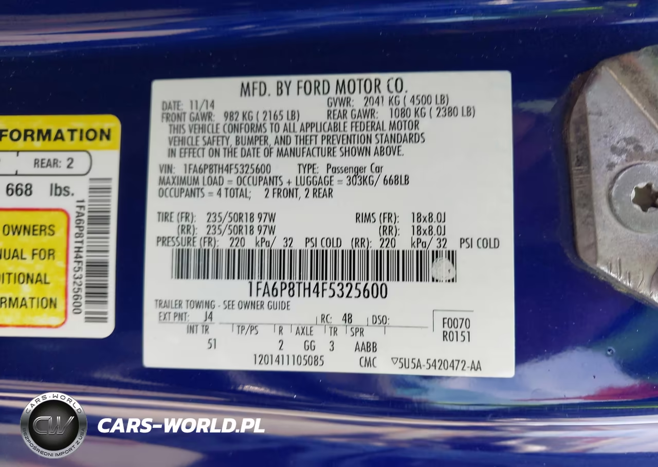 2015 Ford Mustang Ecoboost VIN:1FA6P8TH4F5325600 - 9
