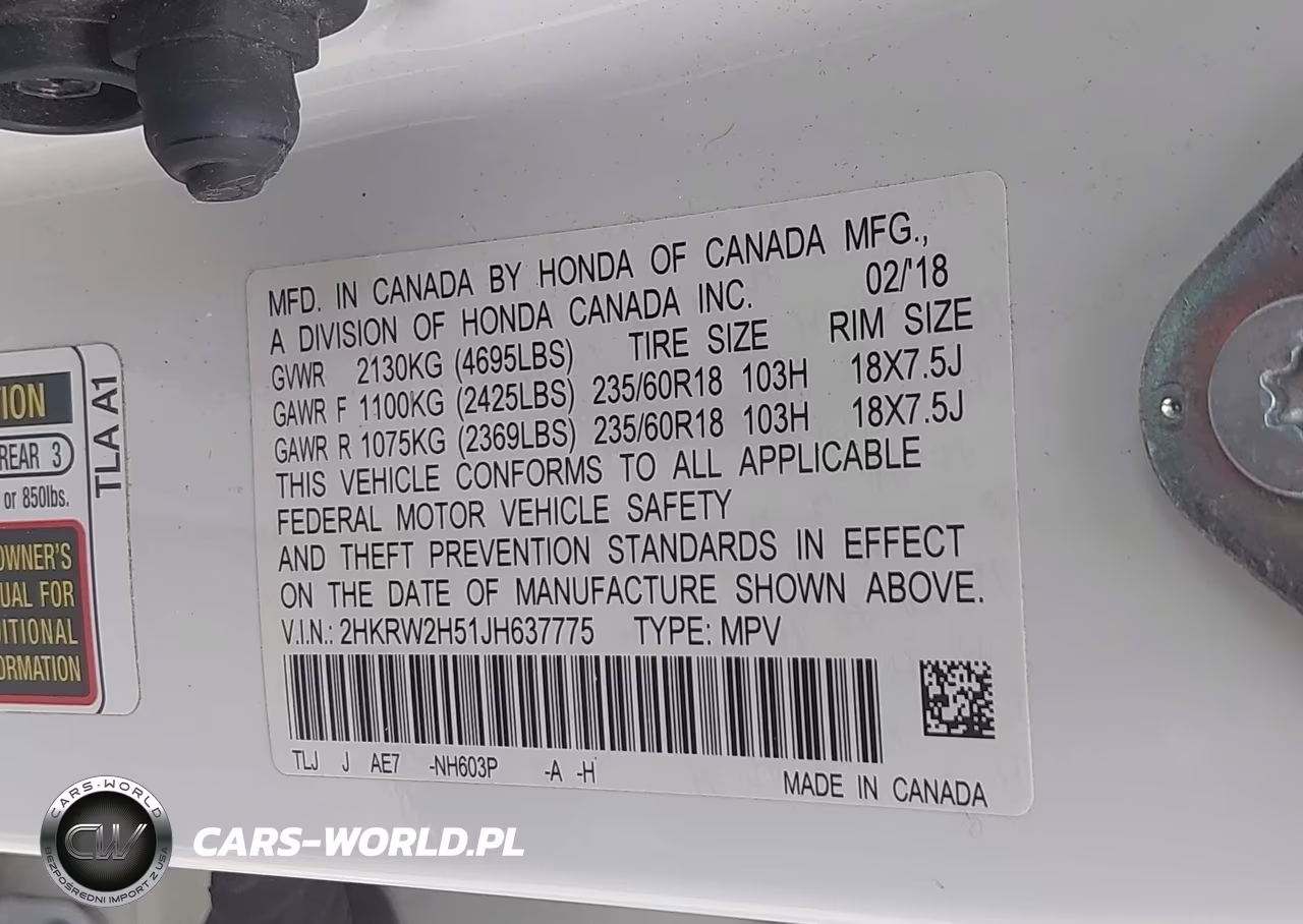2018 Honda Cr-V Ex VIN:2HKRW2H51JH637775 - 9