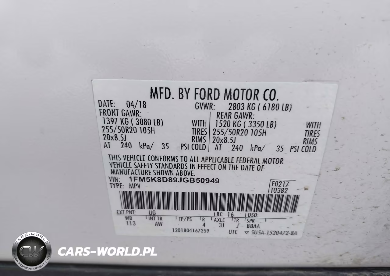 2018 Ford Explorer Xlt VIN:1FM5K8D89JGB50949 - 9