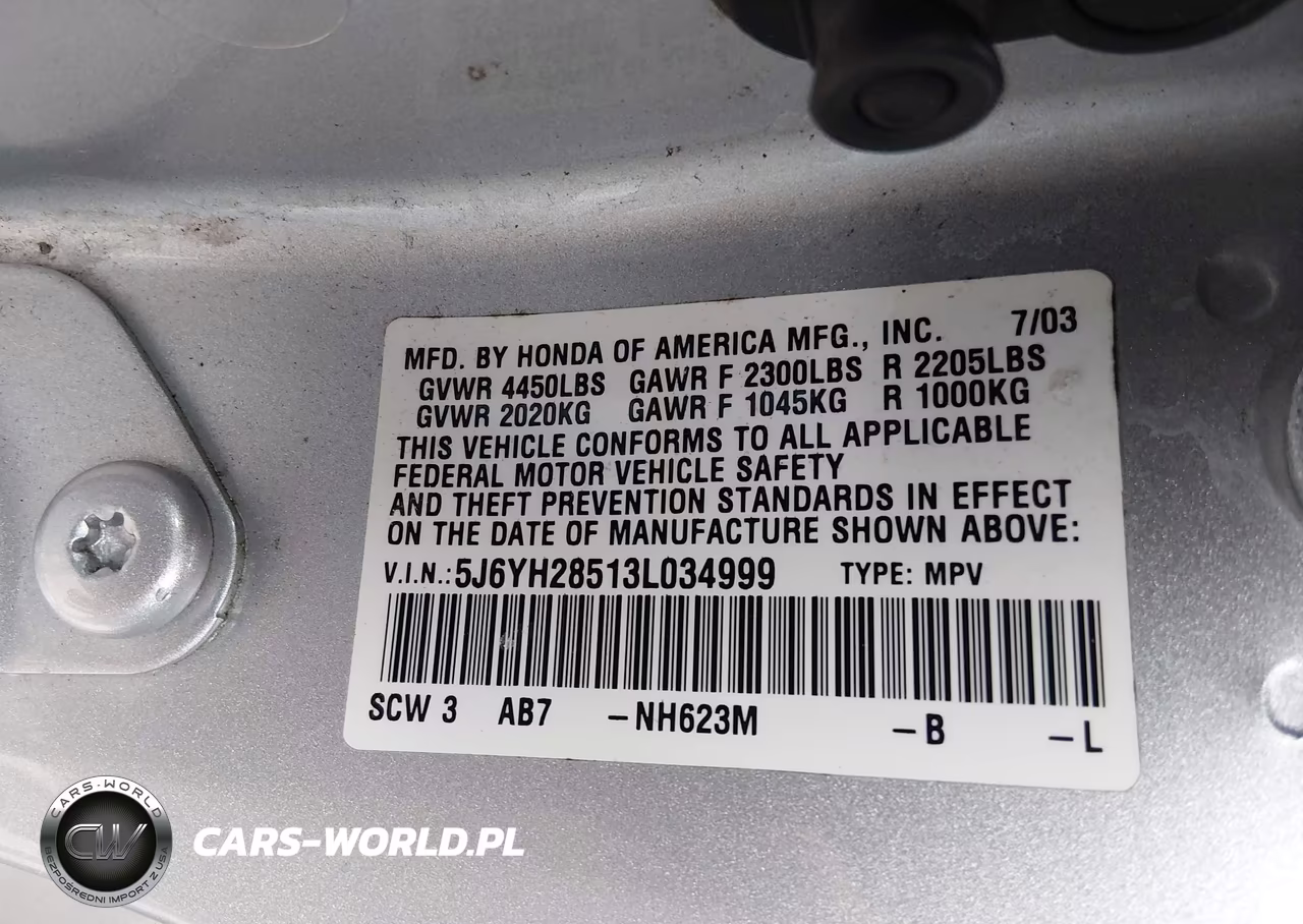 2003 Honda Element Ex VIN:5J6YH28513L034999 - 9
