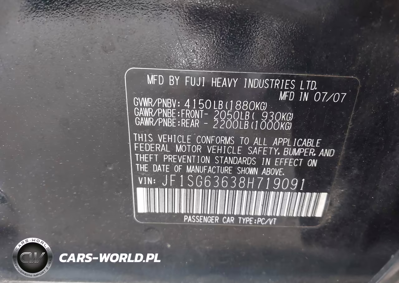 2008 Subaru Forester 2.5X VIN:JF1SG63638H719091 - 9