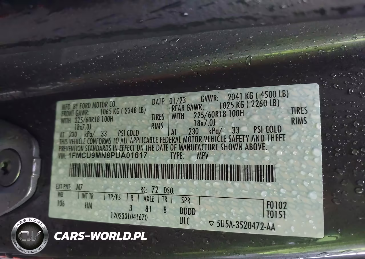 2023 Ford Escape St-Line VIN:1FMCU9MN8PUA01617 - 9