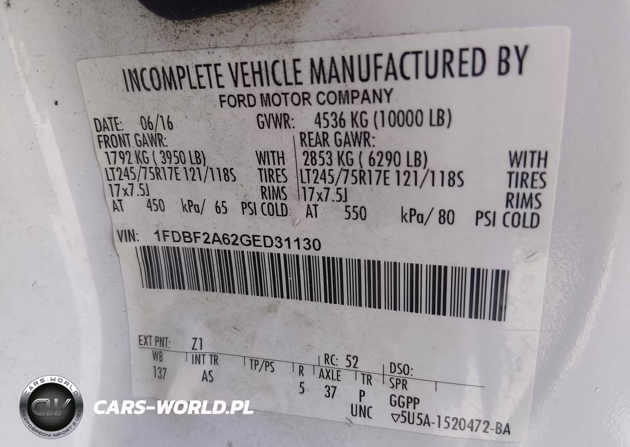 2016 Ford F-250 Xl VIN:1FDBF2A62GED31130 - 9