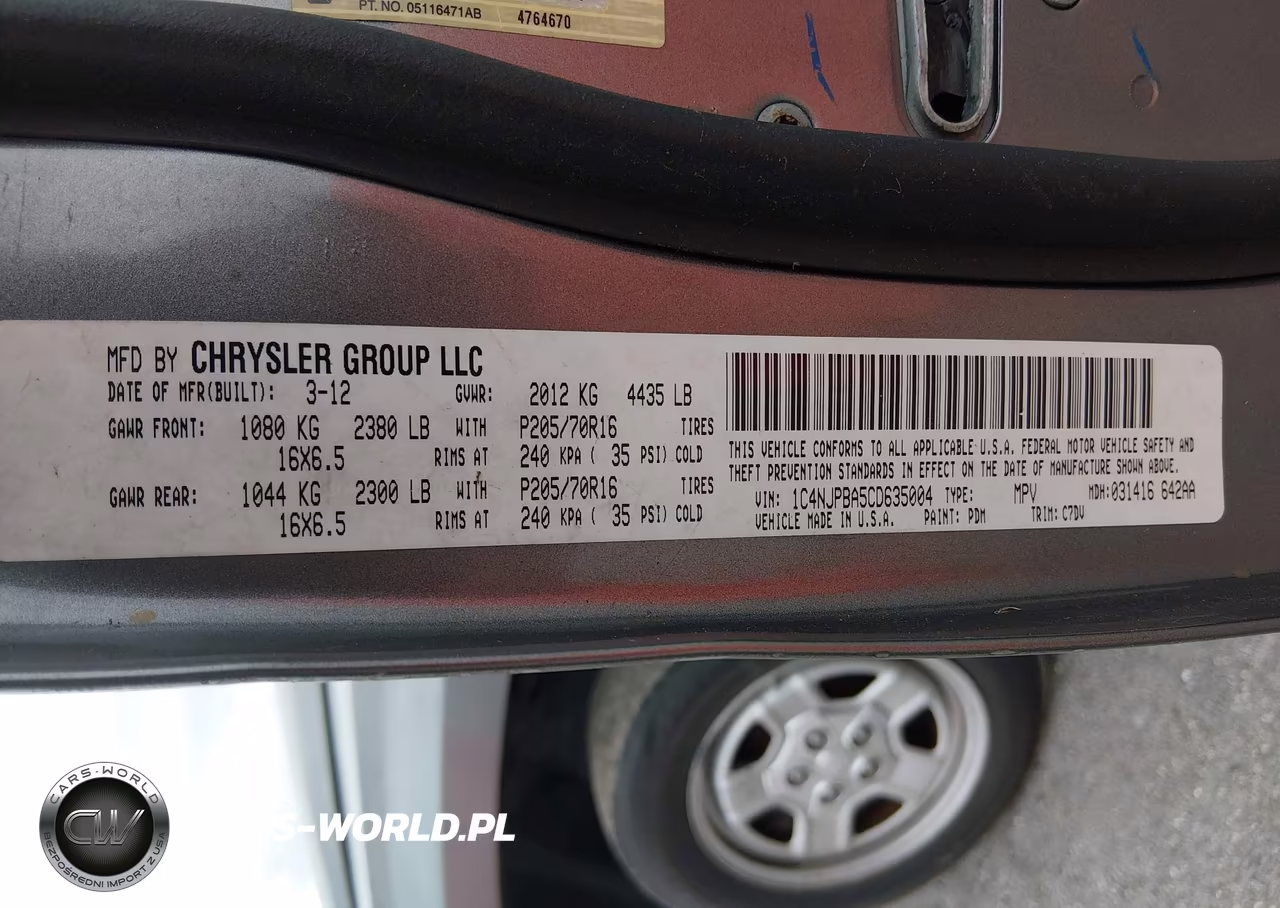 2012 Jeep Patriot Sport VIN:1C4NJPBA5CD635004 - 9