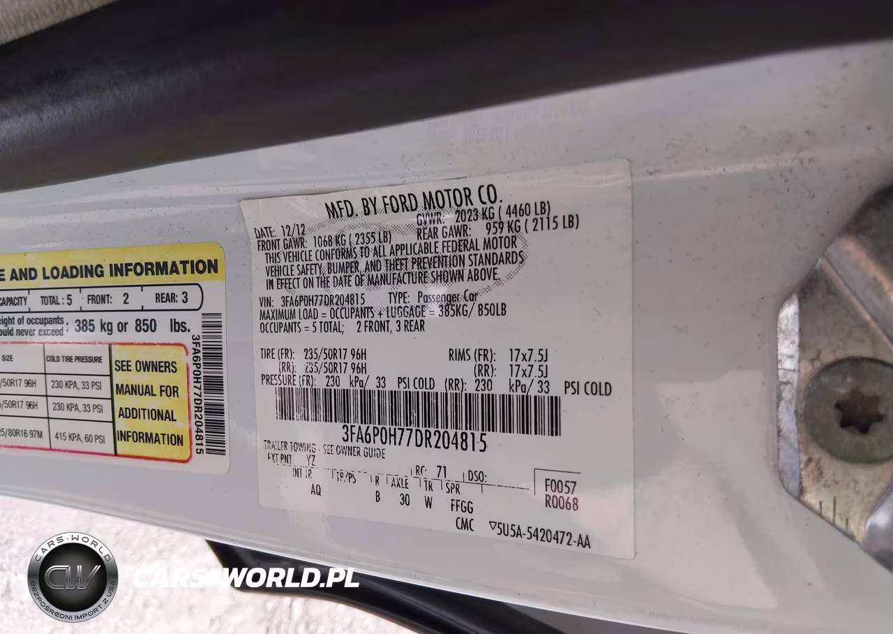 2013 Ford Fusion Se VIN:3FA6P0H77DR204815 - 9