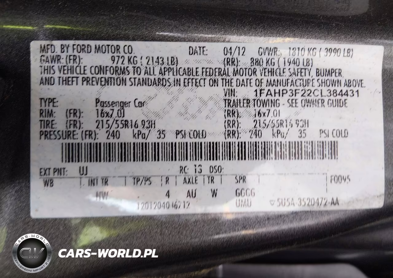 2012 Ford Focus Se VIN:1FAHP3F22CL384431 - 9