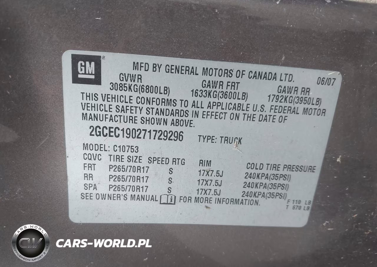 2007 Chevrolet Silverado 1500 Lt1 VIN:2GCEC190271729296 - 9