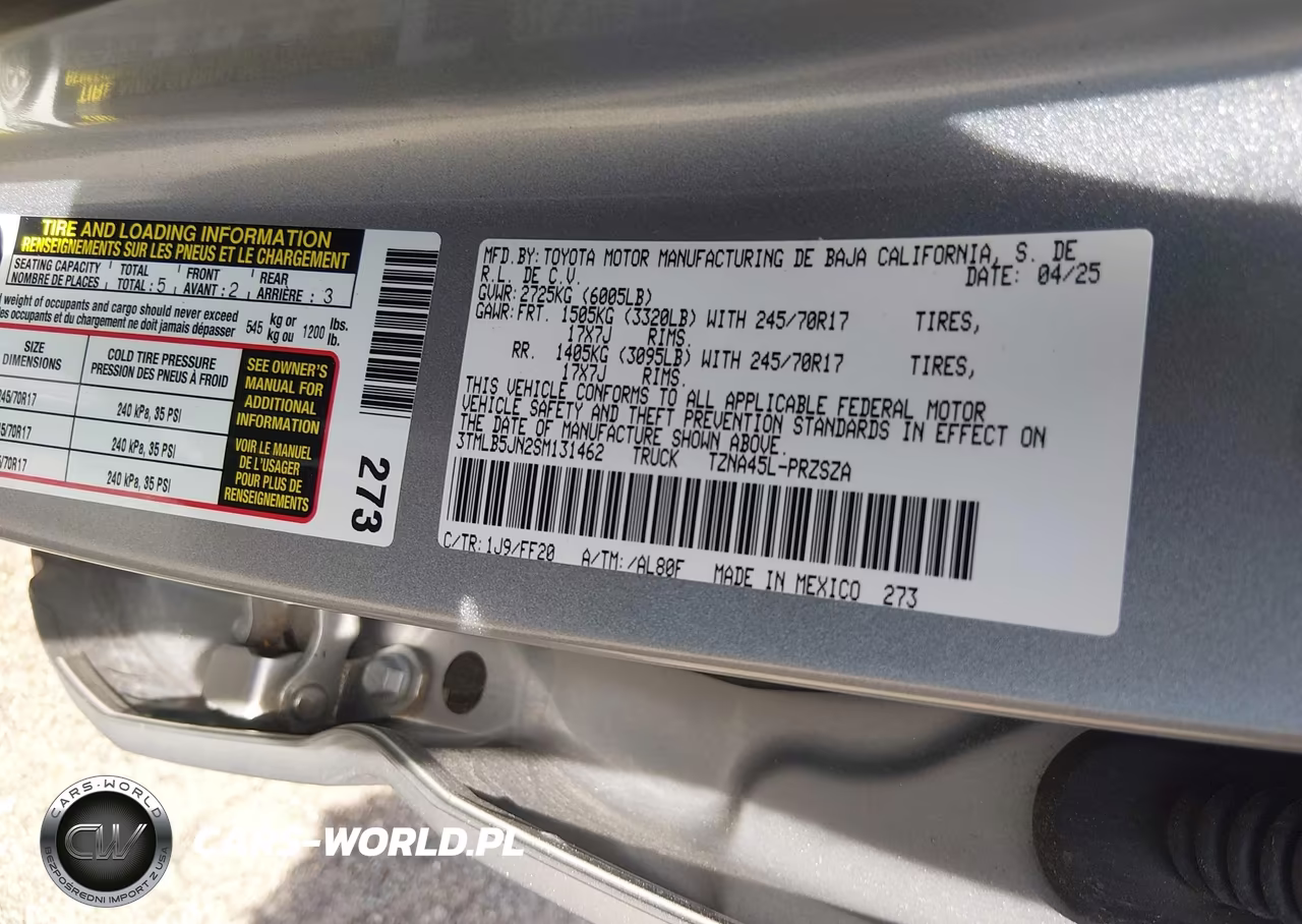 2025 Toyota Tacoma Sr5 VIN:3TMLB5JN2SM131462 - 9