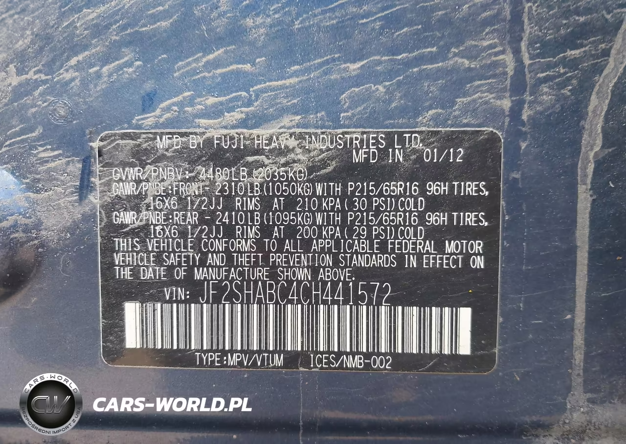 2012 Subaru Forester 2.5X VIN:JF2SHABC4CH441572 - 9