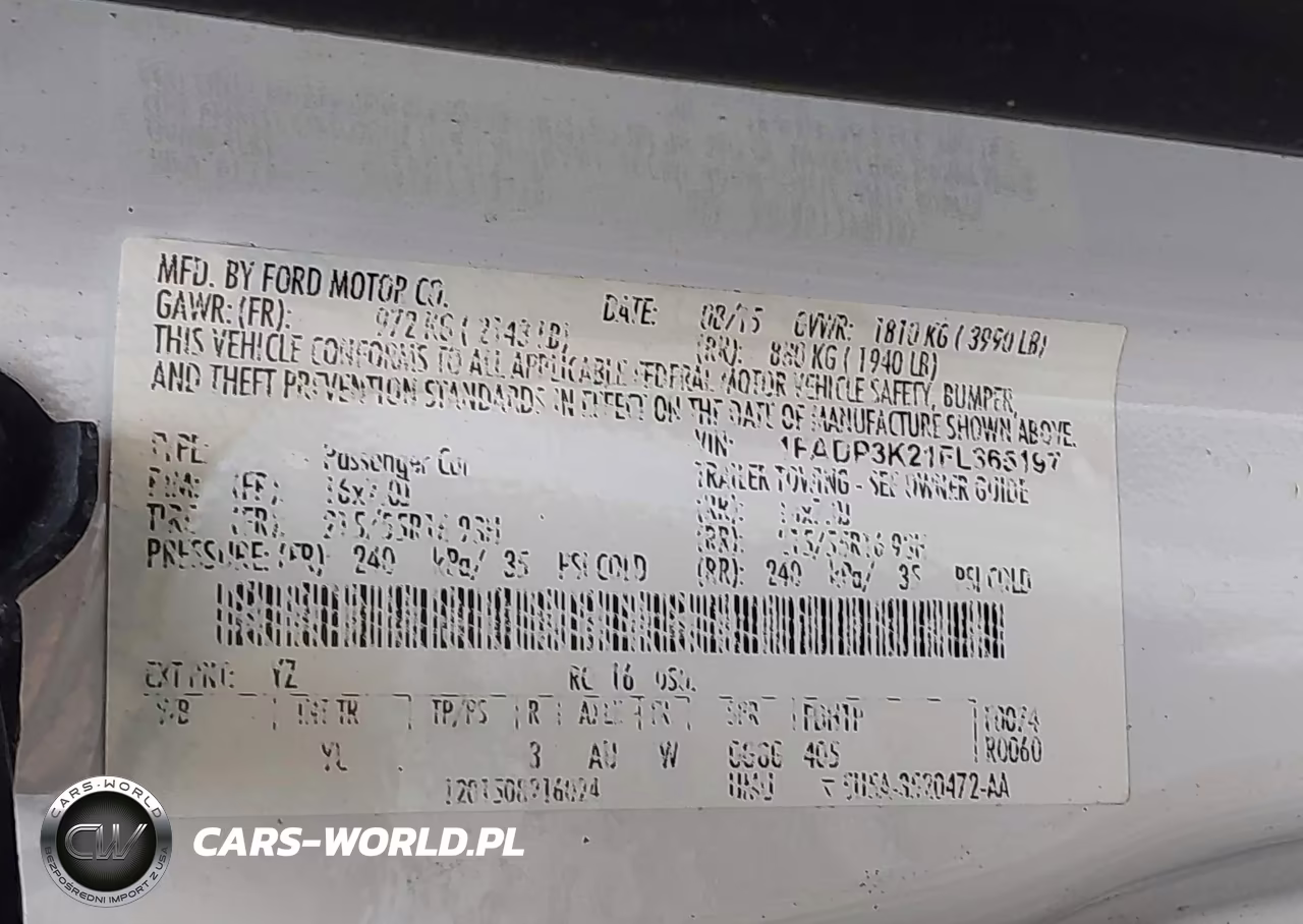 2015 Ford Focus Se VIN:1FADP3K21FL365197 - 9