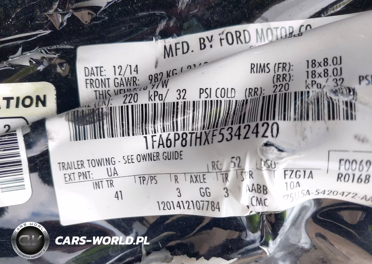 2015 Ford Mustang Ecoboost VIN:1FA6P8THXF5342420 - 9