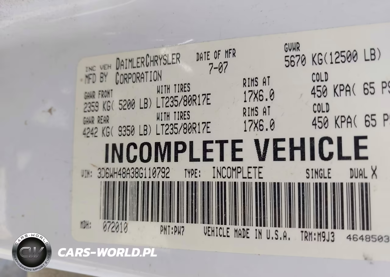 2008 Dodge Ram 3500 Hd Chassis St-Slt-Laramie VIN:3D6WH48A38G110792 - 8