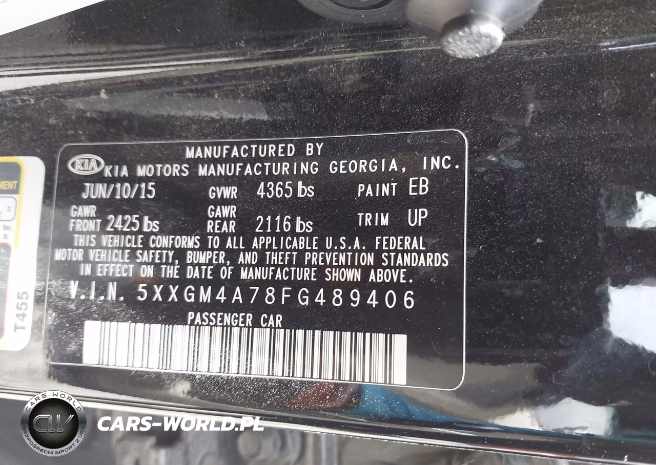 2015 Kia Optima Lx VIN:5XXGM4A78FG489406 - 9
