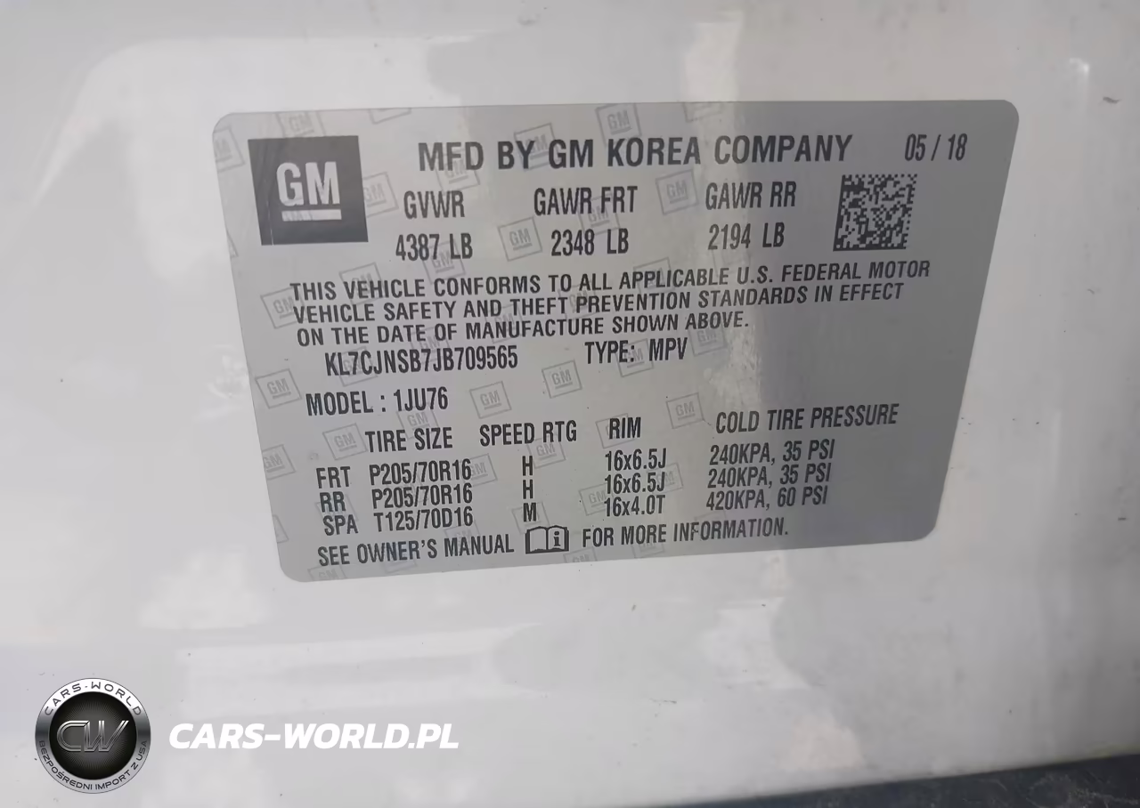 2018 Chevrolet Trax Ls VIN:KL7CJNSB7JB709565 - 9