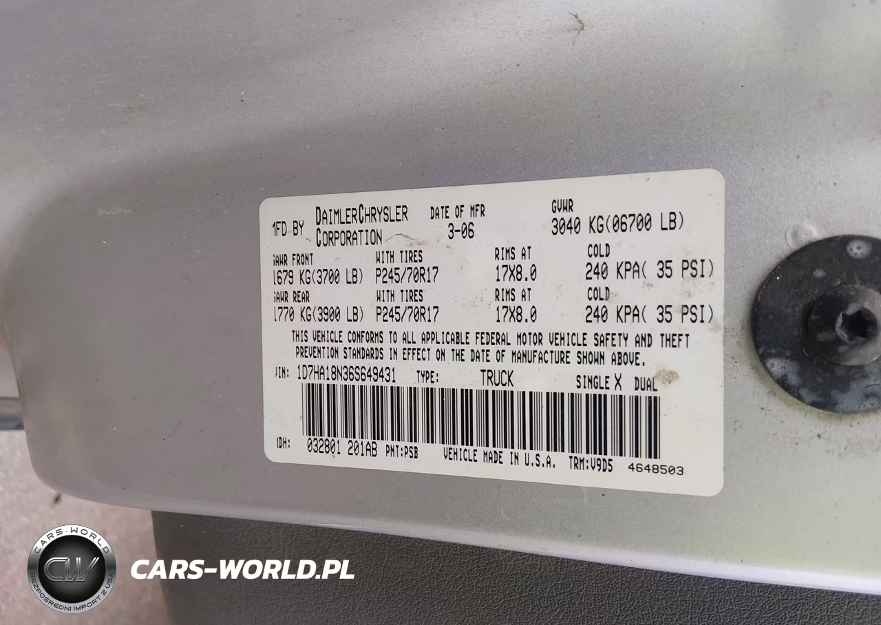 2006 Dodge Ram 1500 Slt VIN:1D7HA18N36S649431 - 9