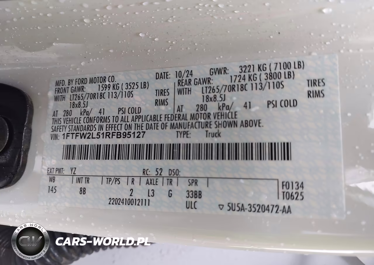 2024 Ford F-150 Stx VIN:1FTFW2L51RFB95127 - 9