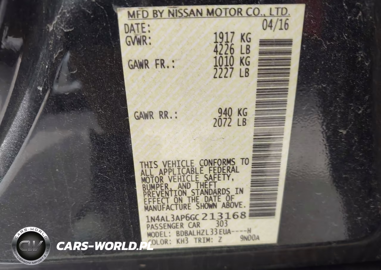 2016 Nissan Altima 2.5 Sr VIN:1N4AL3AP6GC213168 - 9