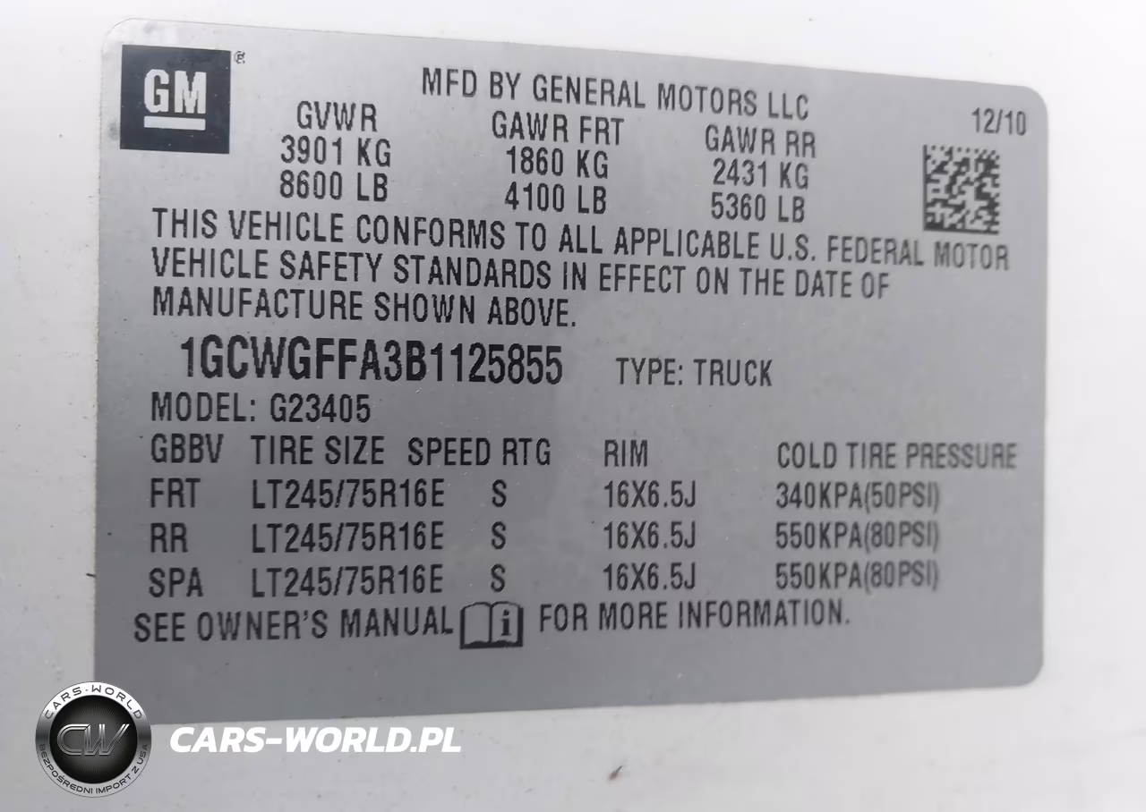 2011 Chevrolet Express 2500 Work Van VIN:1GCWGFFA3B1125855 - 9