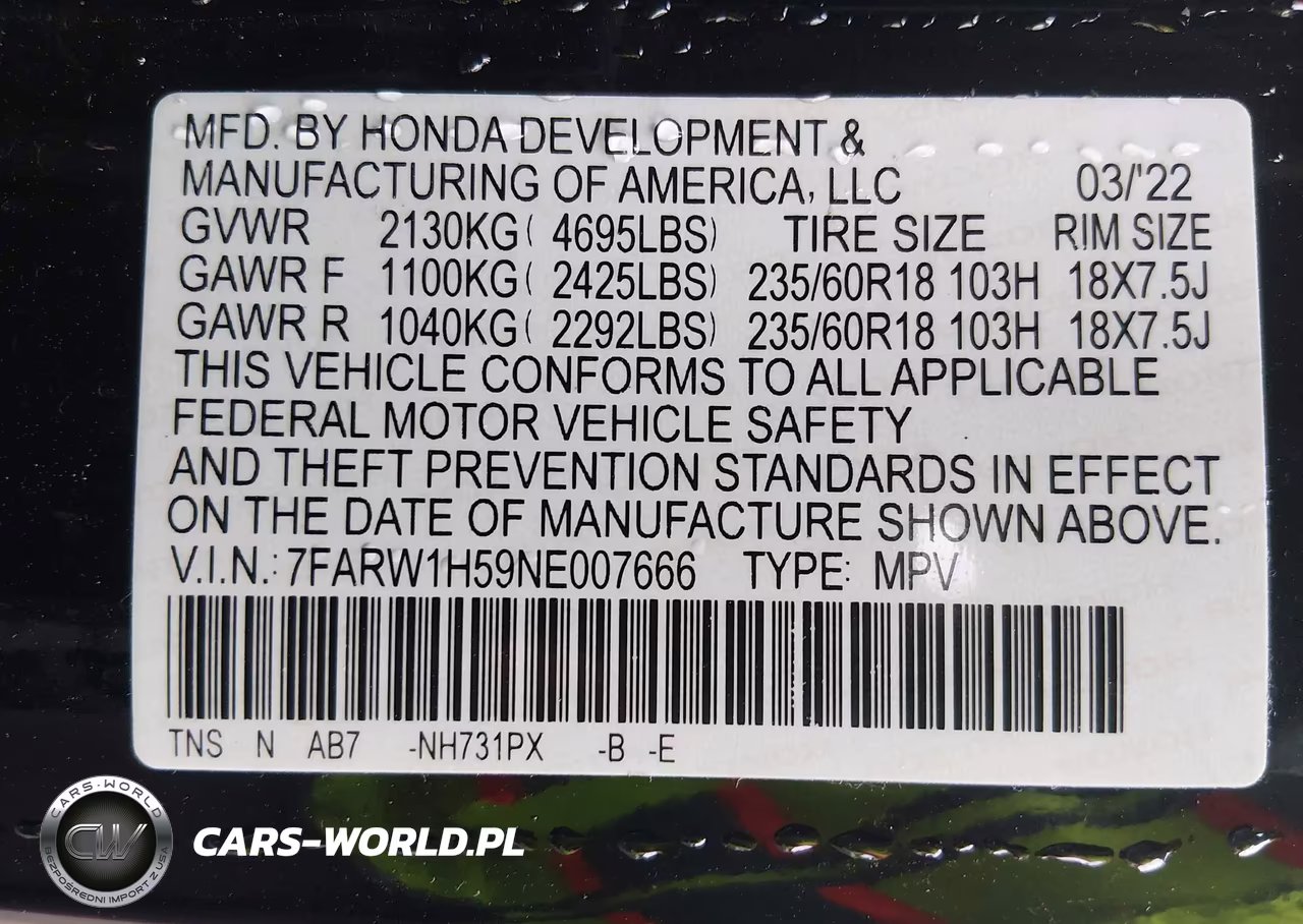 2022 Honda Cr-V 2Wd Ex VIN:7FARW1H59NE007666 - 9