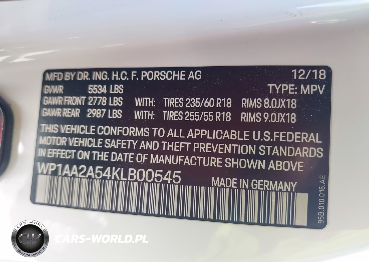 2019 Porsche Macan VIN:WP1AA2A54KLB00545 - 9