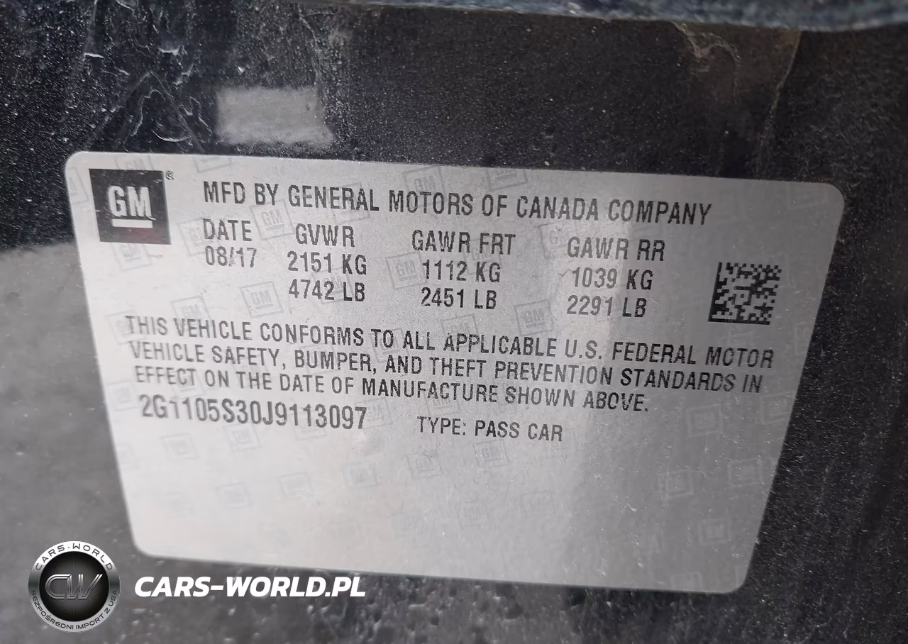 2018 Chevrolet Impala 1Lt VIN:2G1105S30J9113097 - 9