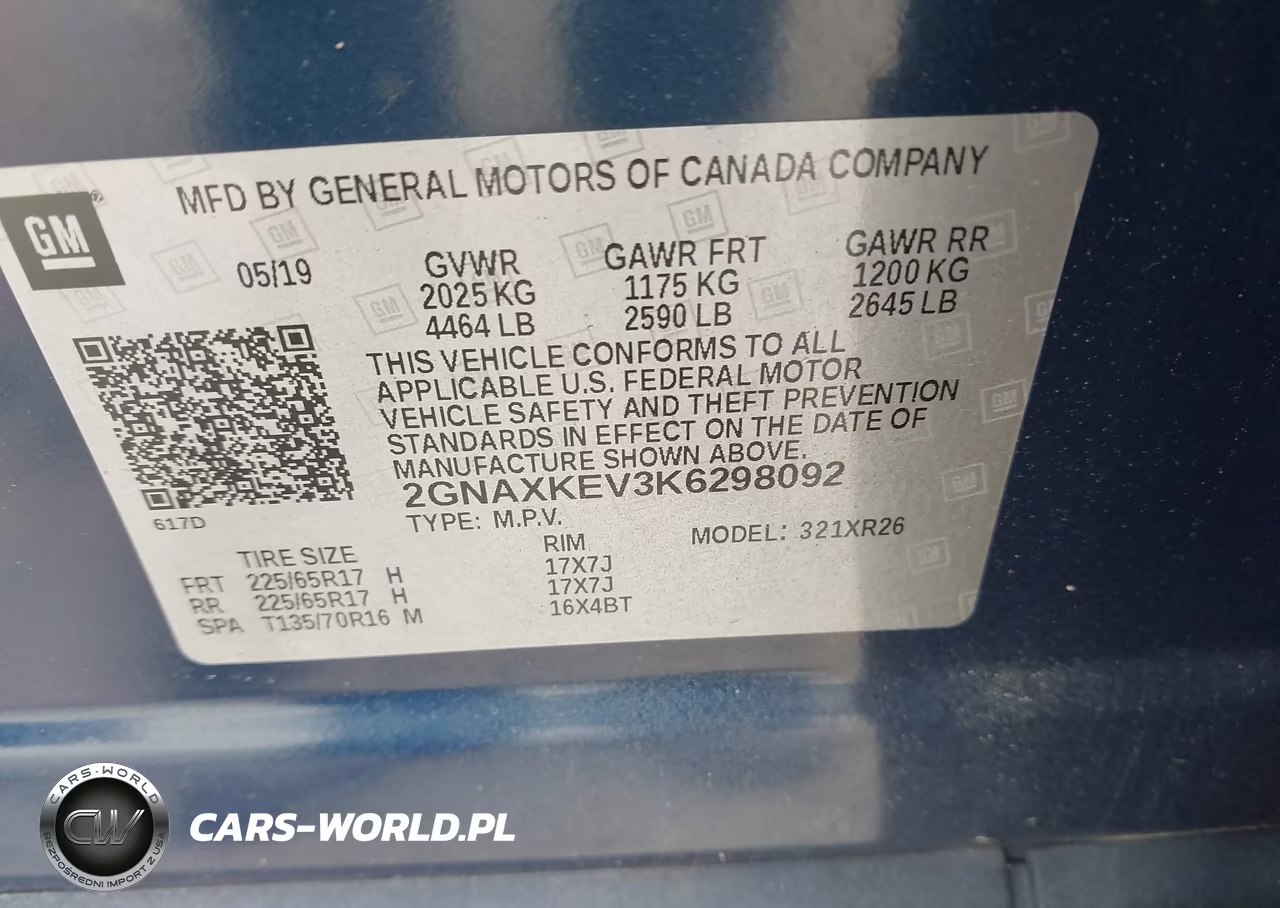 2019 Chevrolet Equinox Lt VIN:2GNAXKEV3K6298092 - 9