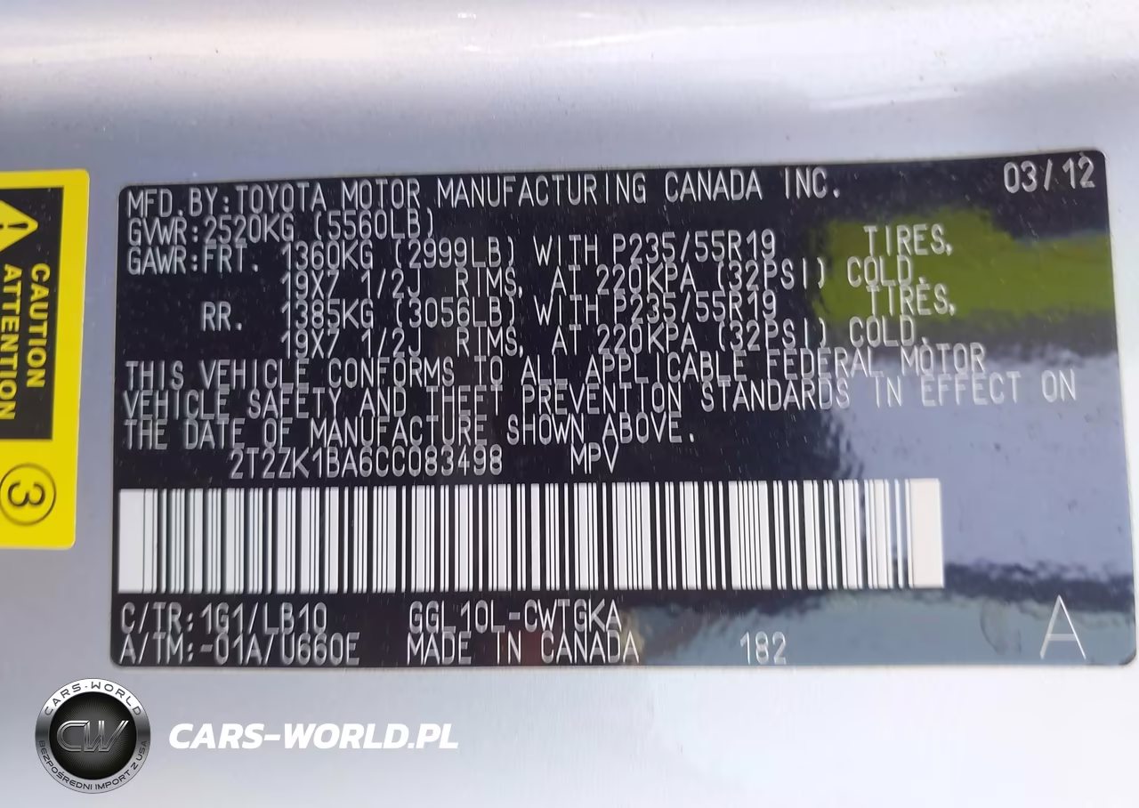 2012 Lexus Rx 350 VIN:2T2ZK1BA6CC083498 - 9
