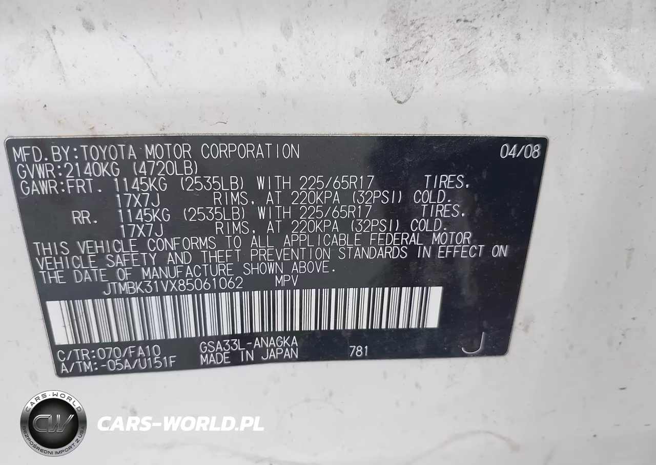 2008 Toyota Rav4 Limited V6 VIN:JTMBK31VX85061062 - 9