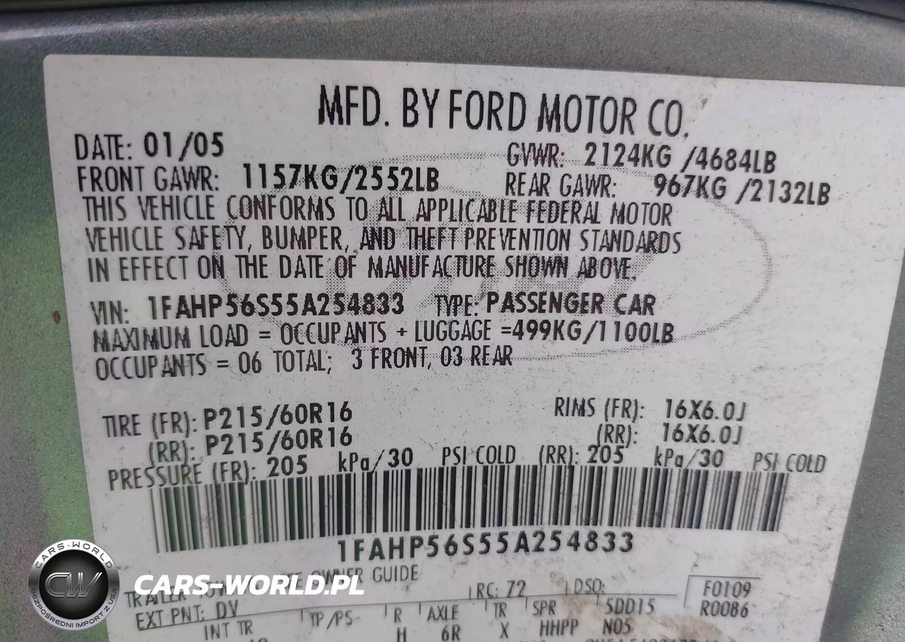 2005 Ford Taurus Sel VIN:1FAHP56S55A254833 - 9