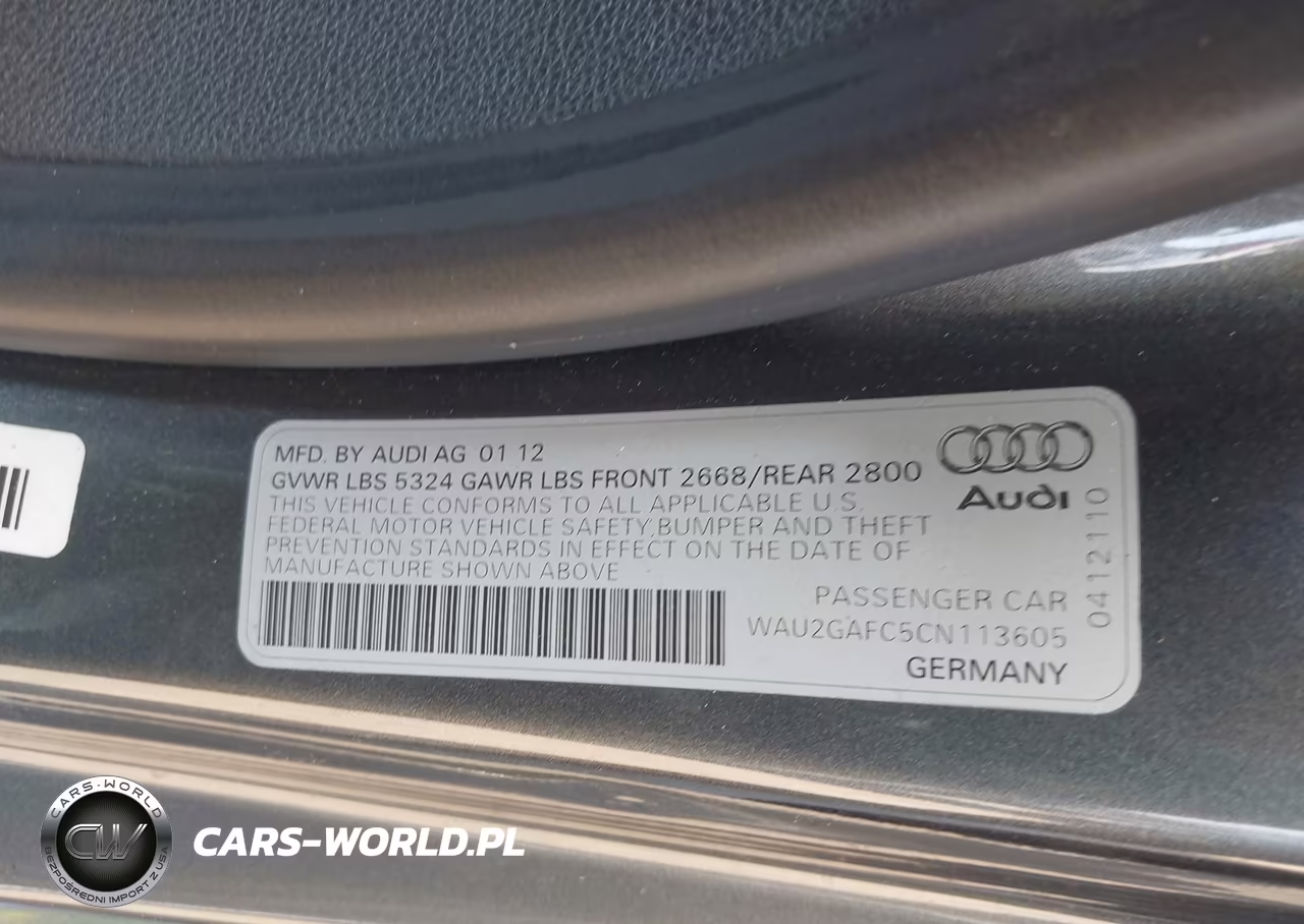 2012 Audi A7 Premium VIN:WAU2GAFC5CN113605 - 9