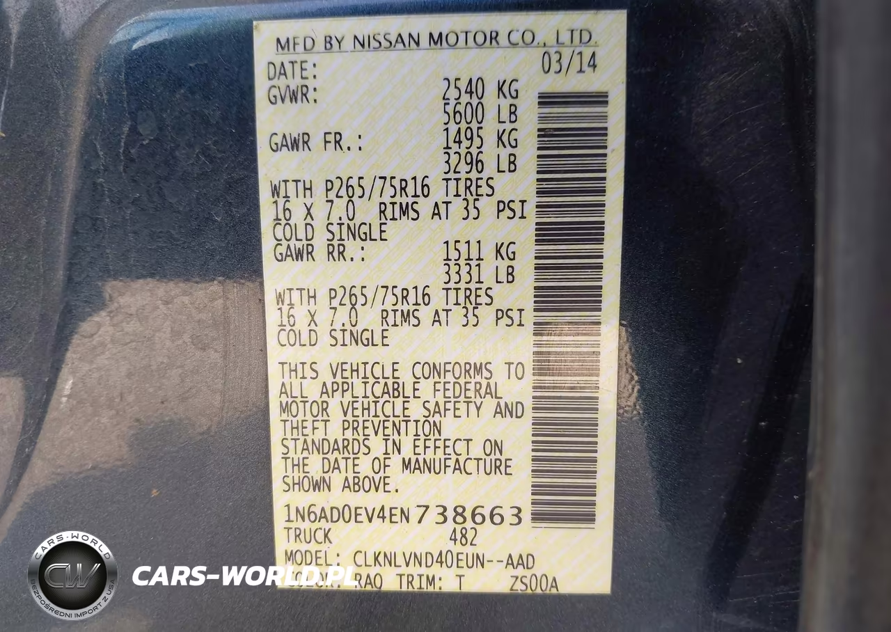 2014 Nissan Frontier Pro-4X VIN:1N6AD0EV4EN738663 - 9