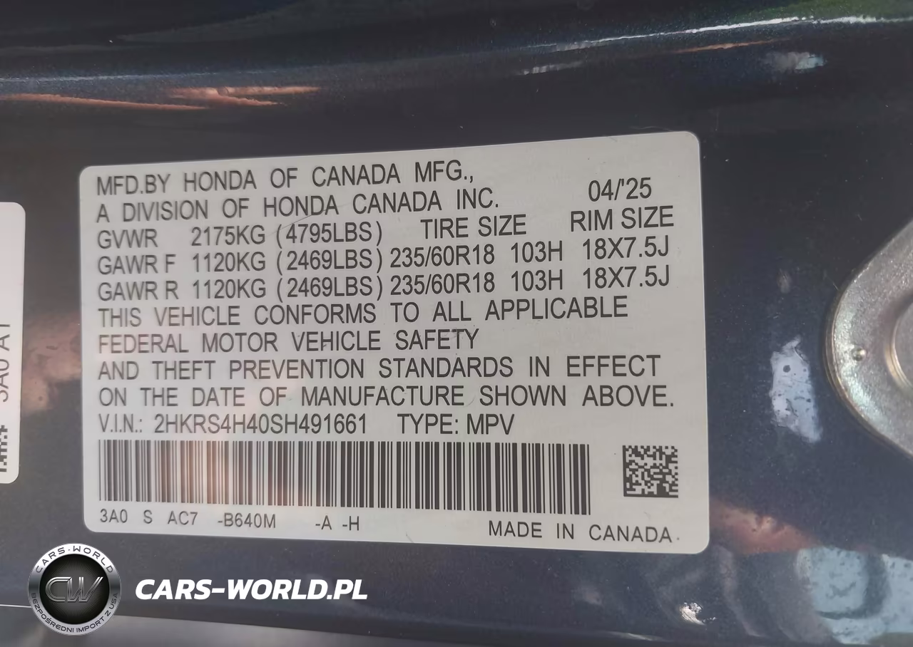 2025 Honda Cr-V Ex Awd VIN:2HKRS4H40SH491661 - 9