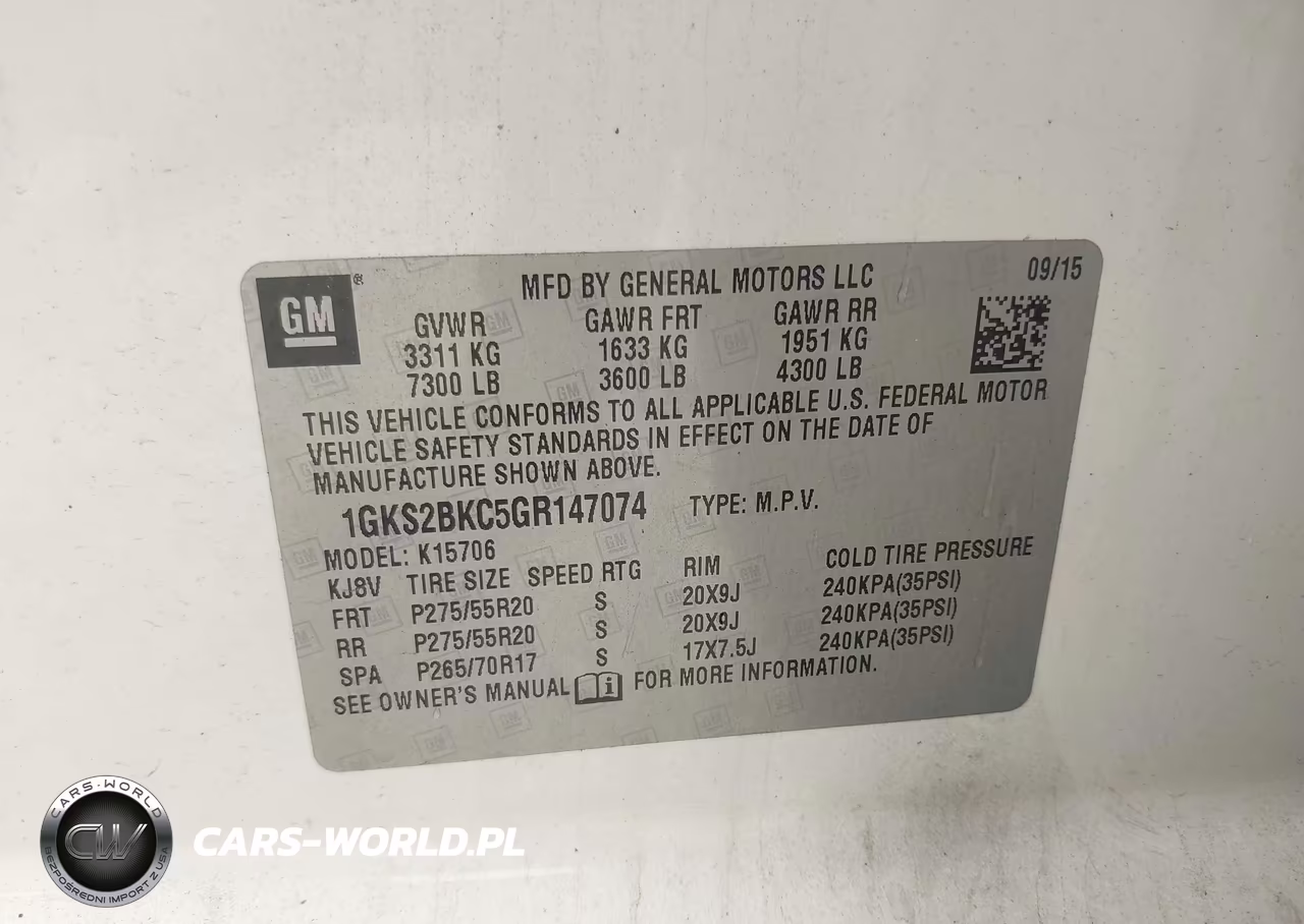 2016 GMC Yukon Slt VIN:1GKS2BKC5GR147074 - 9