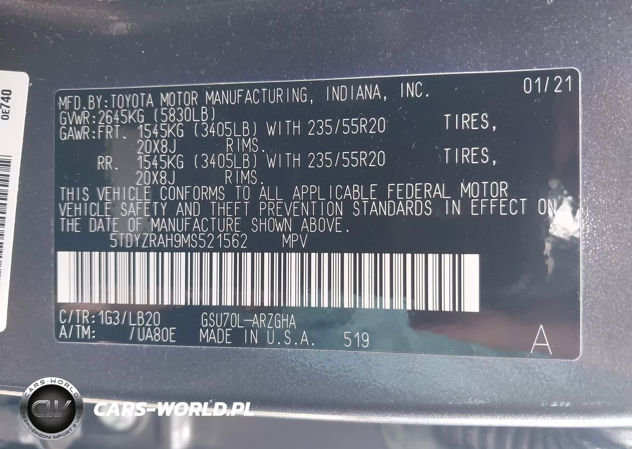 2021 Toyota Highlander Limited VIN:5TDYZRAH9MS521562 - 9