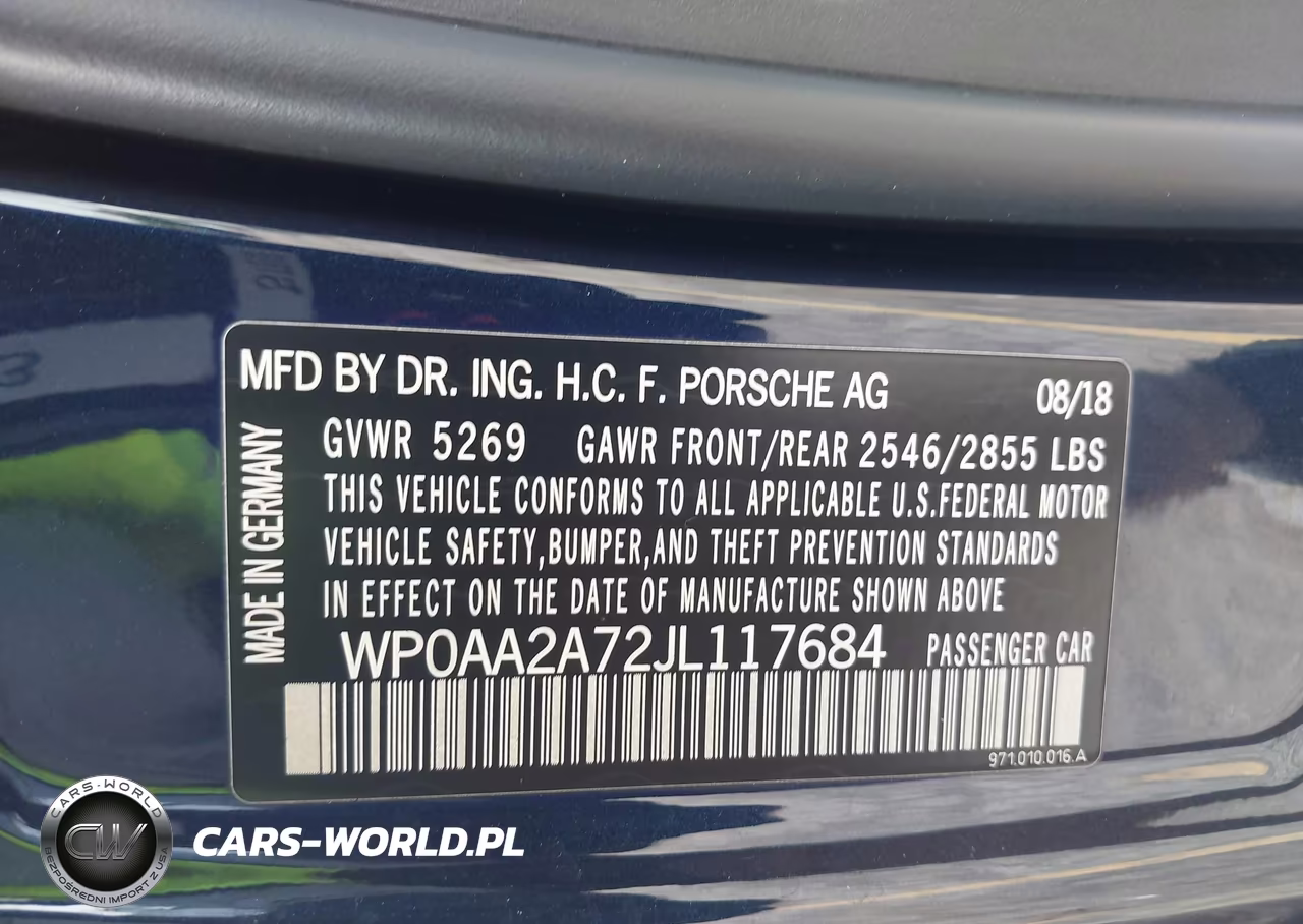 2018 Porsche Panamera 4 VIN:WP0AA2A72JL117684 - 9
