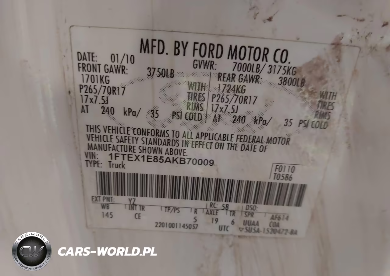 2010 Ford F-150 Stx VIN:1FTEX1E85AKB70009 - 9