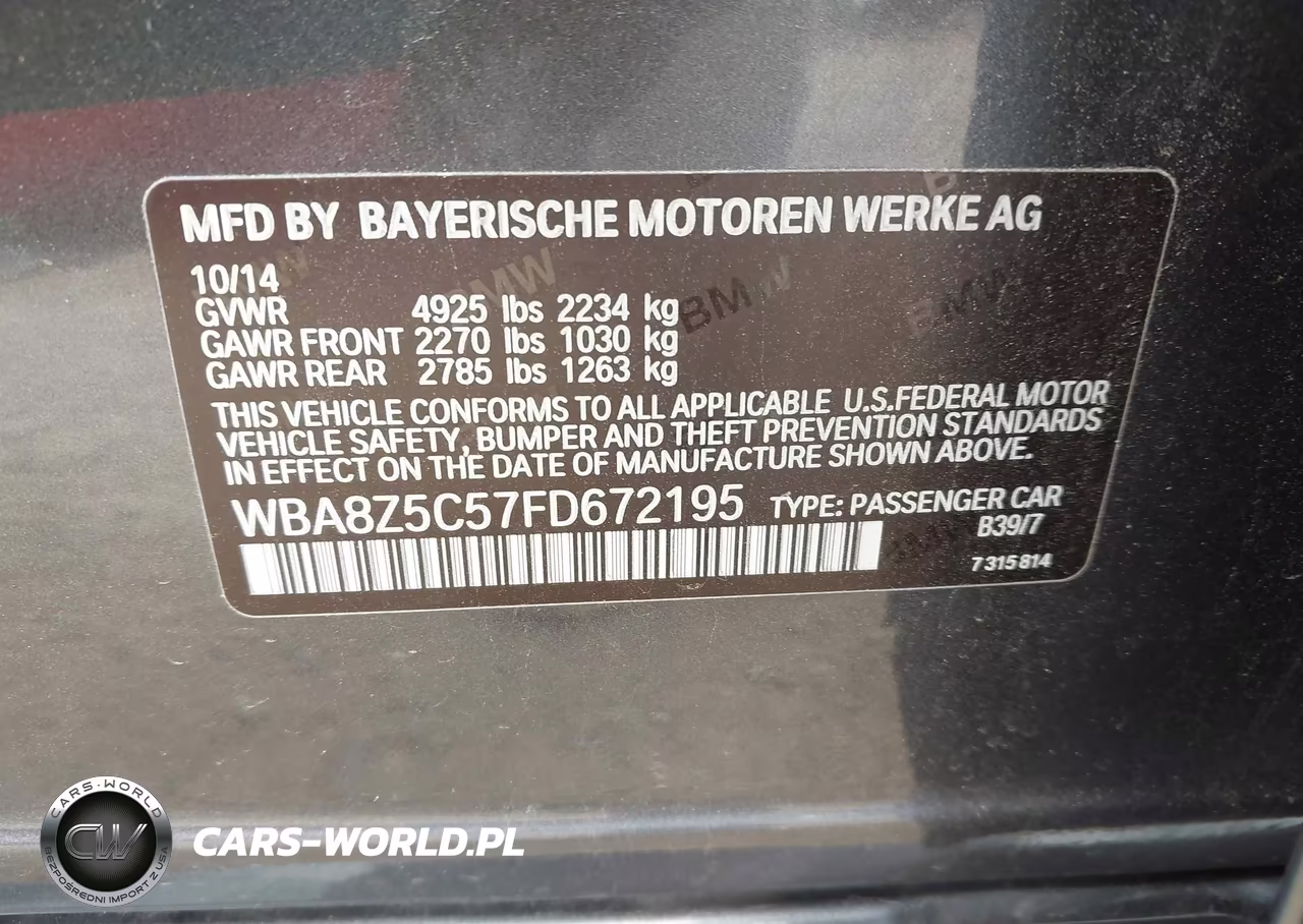 2015 BMW 328I Gran Turismo xDrive VIN:WBA8Z5C57FD672195 - 9