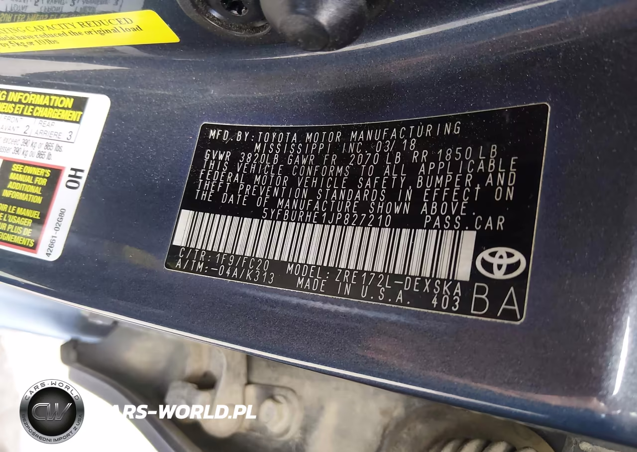 2018 Toyota Corolla Se VIN:5YFBURHE1JP827210 - 9