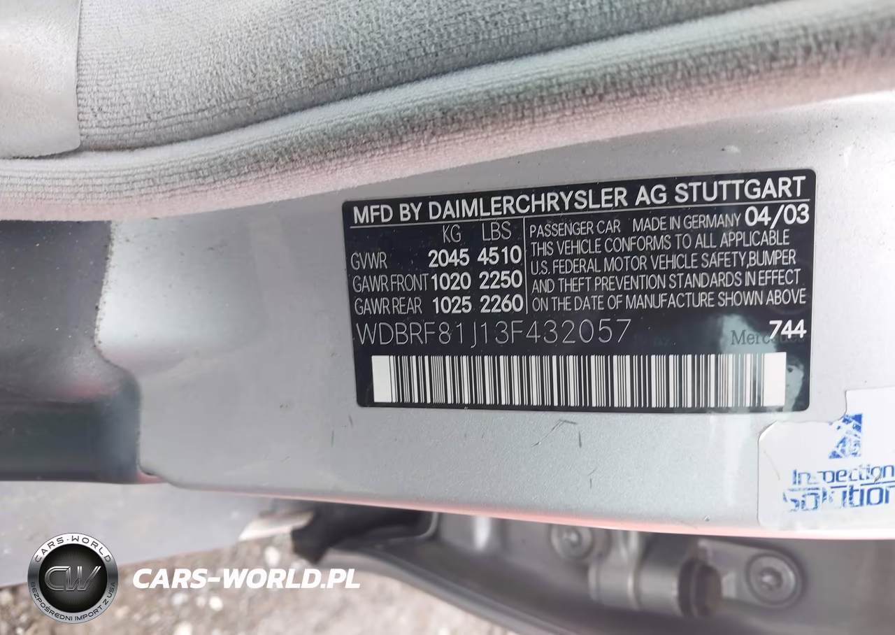 2003 Mercedes-Benz C 240 VIN:WDBRF81J13F432057 - 9