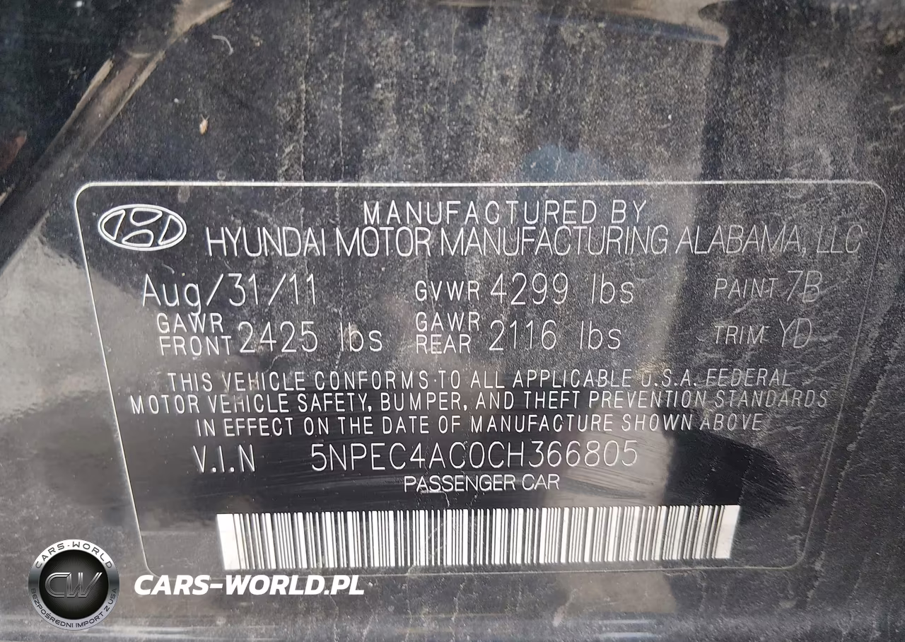 2012 Hyundai Sonata Limited VIN:5NPEC4AC0CH366805 - 9