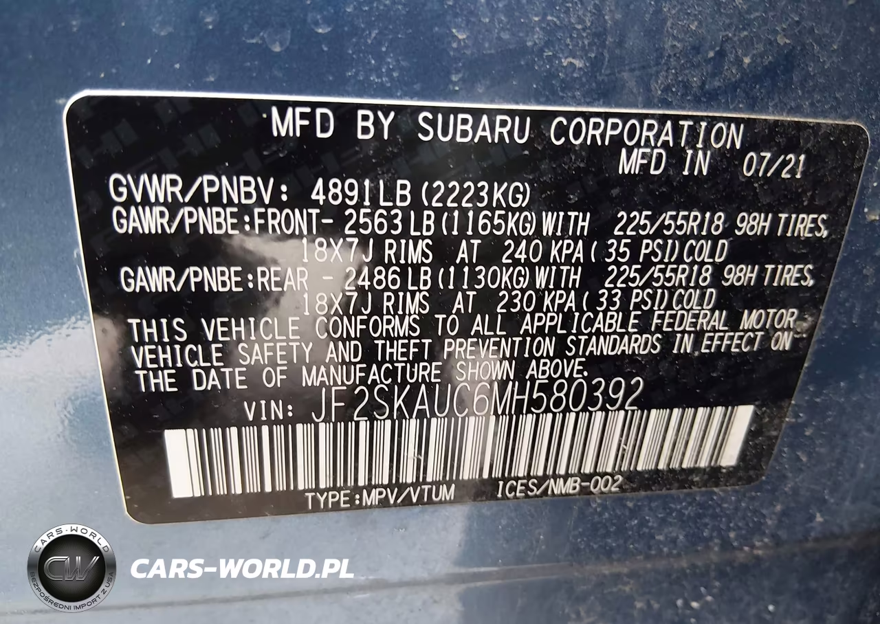 2021 Subaru Forester Limited VIN:JF2SKAUC6MH580392 - 9
